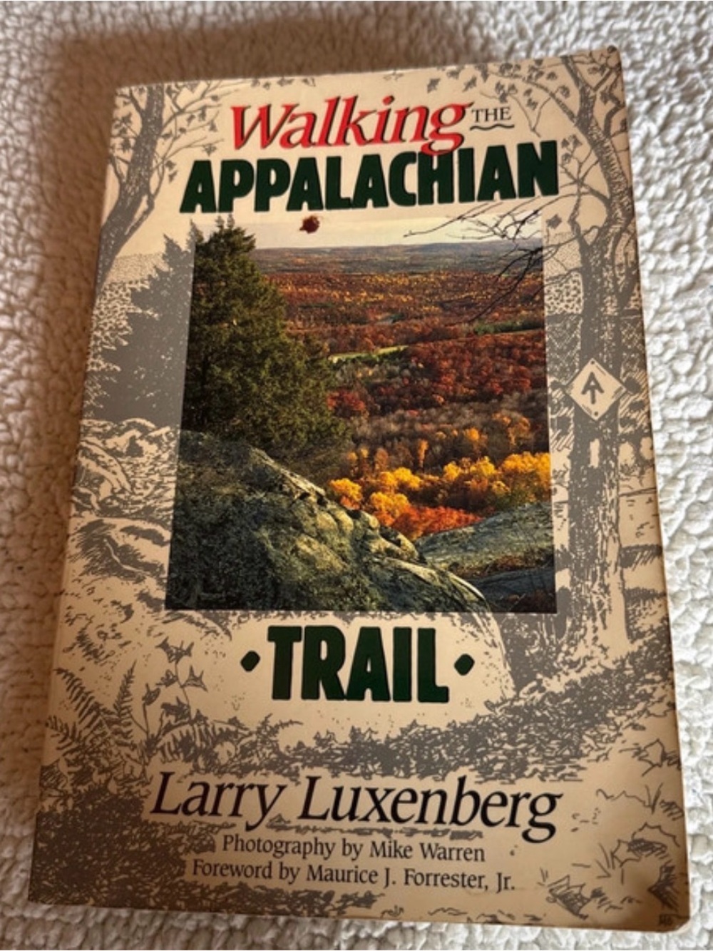 Walking the Appalachian Trail by Larry Luxenberg - Beige and Green Cover